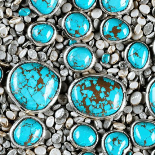 Silver Mounted Turquoise 48