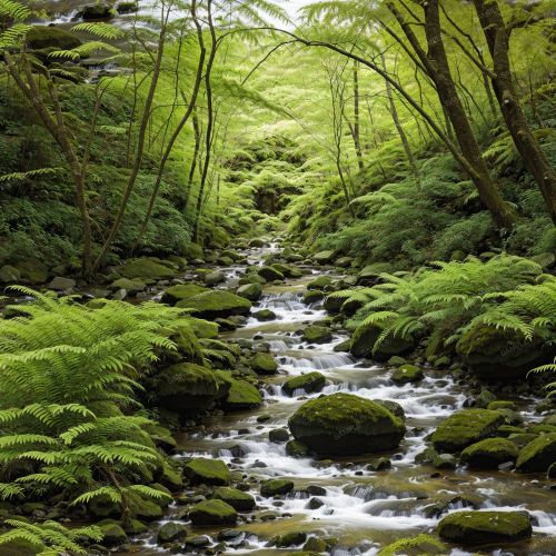 Spring Fern Forest Creek