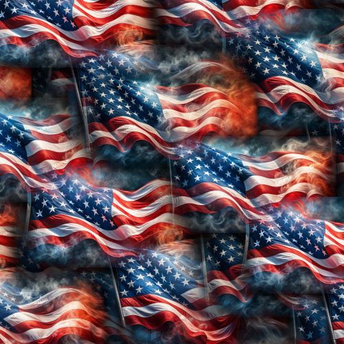 US Flag Rising from the Fire 22
