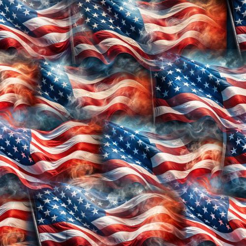 US Flag Rising from the Fire 23