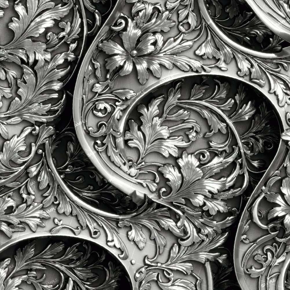 Western Style Acanthus Silver Engraving 45