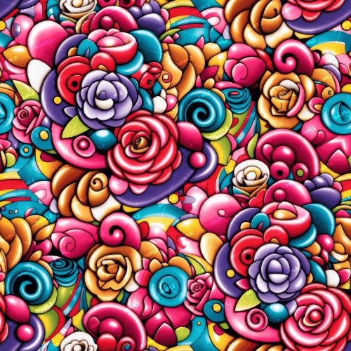 Whimsicle Flowers Abstract 43